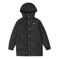 (WMNS) Skechers Mid-Length Warm Hooded Down Jacket 'Black Pink' L419W047