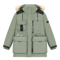 New Balance Logo Classic Down Jacket Asia Sizing 'Green Black' AMJ14300-OLG