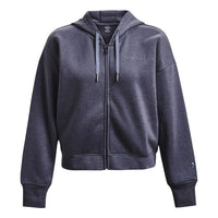 (WMNS) Under Armour Essential Script Full Zip Hooded Jacket 'Dark Grey' 1374106-558