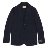 Gucci Lightweight Wool Jacket With Web Label 'Dark Blue' 770082-ZAKE3-4440