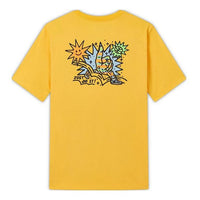 Men's Nike SS22 Cartoon Sun Hand Printing Pattern Alphabet Round Neck Short Sleeve Yellow T-Shirt DV3189-728