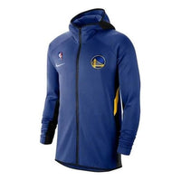 Nike NBA Warriors Basketball logo Sports Hooded Jacket Blue AT8463-495