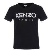 (WMNS) KENZO Logo Pattern Round Neck Short Sleeve T-Shirt 'Black' FA52TS701990-99