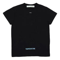 Off-White SS21 Cotton Stripe Printing Round Neck Short Sleeve Version Black OMAA002G20JER0061001