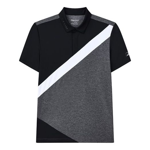FILA SS21 Colorblock Breathable Athleisure Casual Sports Short Sleeve polo Black A11M135173F-ZA
