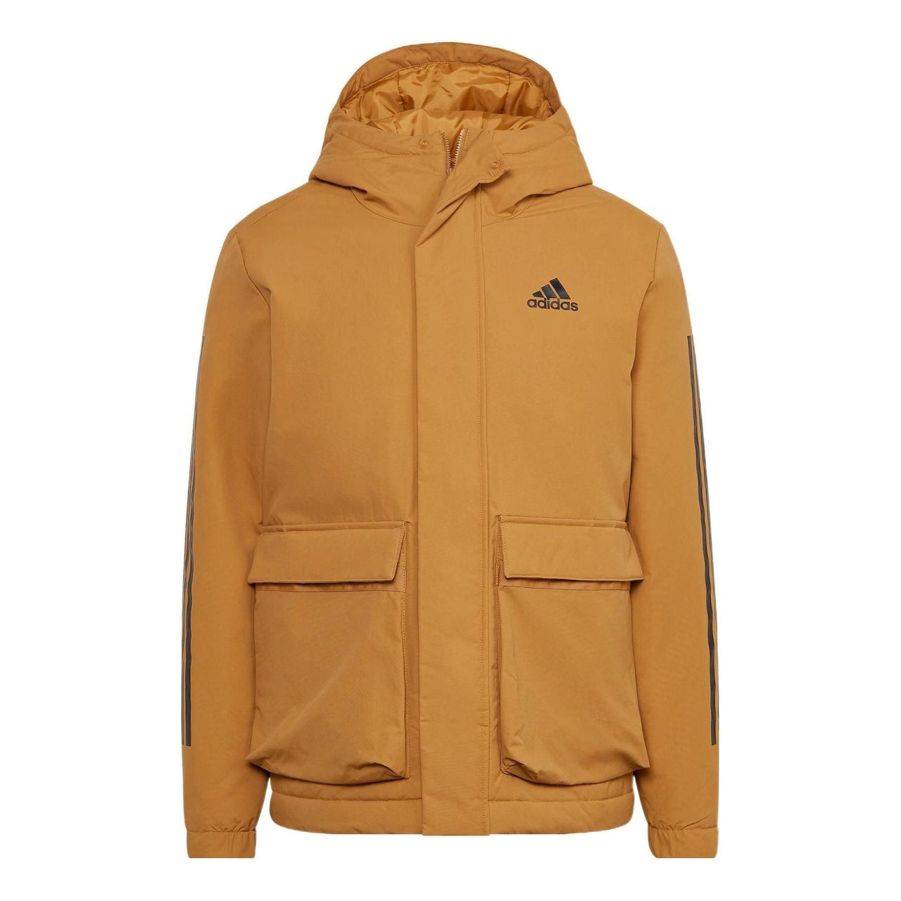 adidas Utilitas 3-Stripes Hooded Jacket Asia Sizing 'Brown' HG8723