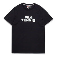 FILA FUSION Tennis Alphabet Printing Short Sleeve Black T11M021108F-BK
