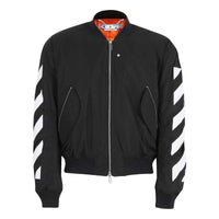 Men's Off-White Printing Zipper Pocket Jacket Black OMEH045C99FAB001