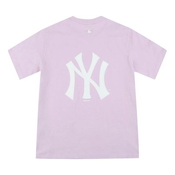 MLB Unisex Popcorn Series New York Yankees Embroidery Round-neckTee Blue/Purple 31TSS3931-50V