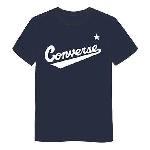 Men's Converse Classic Alphabet Pattern Short Sleeve Blue 10018235-467