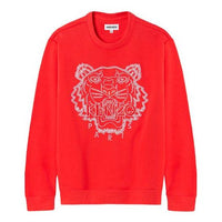 Men's KENZO China Capsule Series Tiger Head Embroidered Round Neck Pullover Red FB55SW1204MN-21