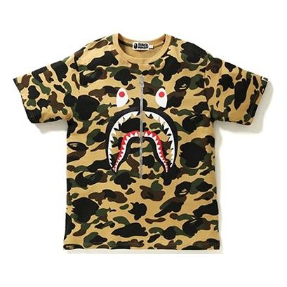 BAPE 1st Camo Shark Tee Yellow/Camo Yellow Camouflage Short Sleeve Unisex BAPE-SS18-0010