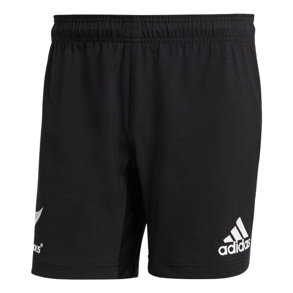 Men's adidas Solid Color Logo Printing Rugby Sports Shorts Black GU1913
