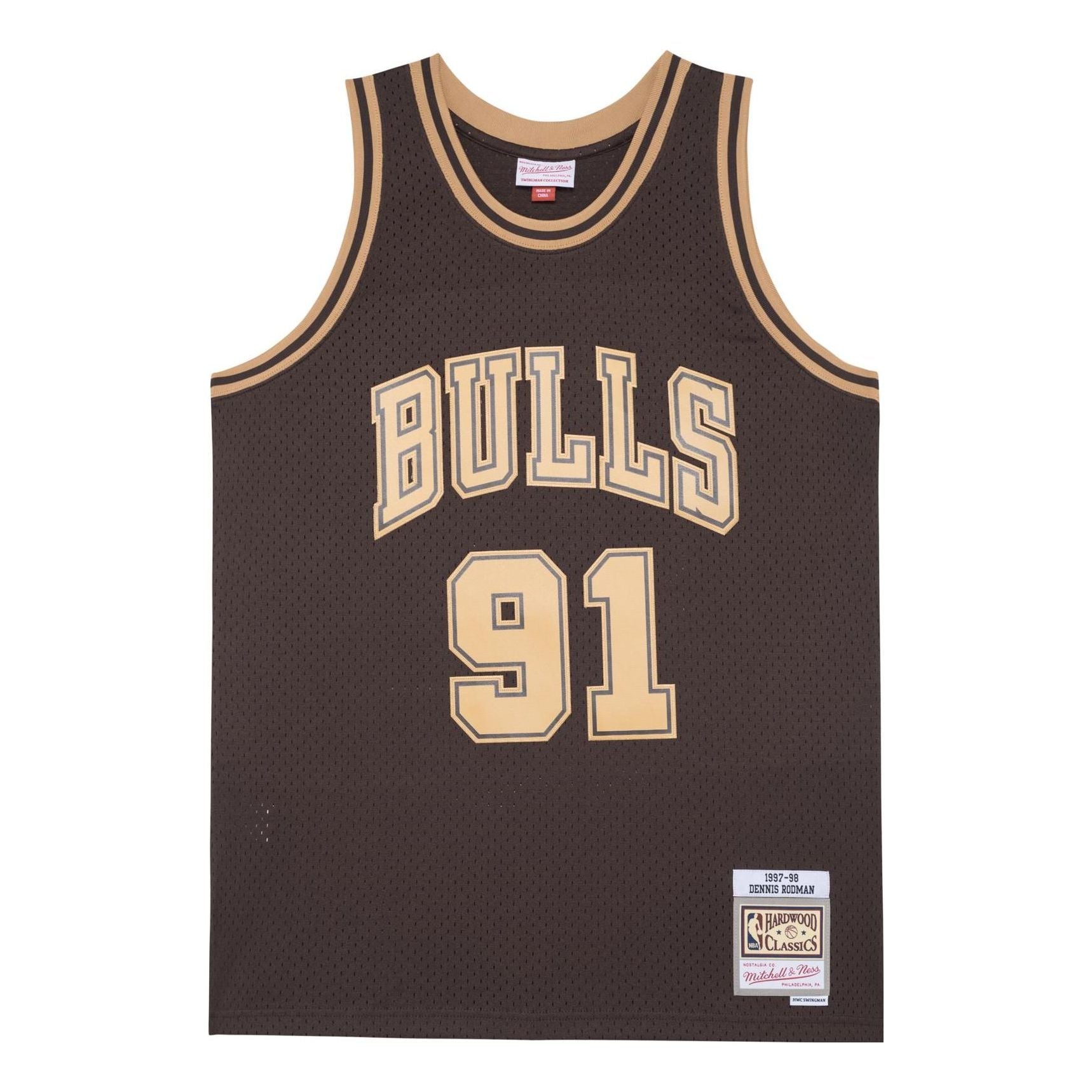 Mitchell & Ness x NBA Chicago Bulls '97-'98 'Dennis Rodman 91' SMJY4313-CBU97DRDBROW