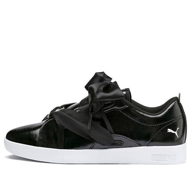 (WMNS) PUMA Smash Bkl Patent Shoes Black/White 369638-02