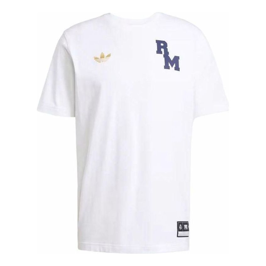 adidas Real Madrid VRCT T-Shirt Asia Sizing 'White Navy' JL6116