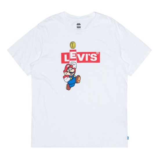 Men's Levis x SUPER MARIO Crossover Printing Short Sleeve White 22491-0706