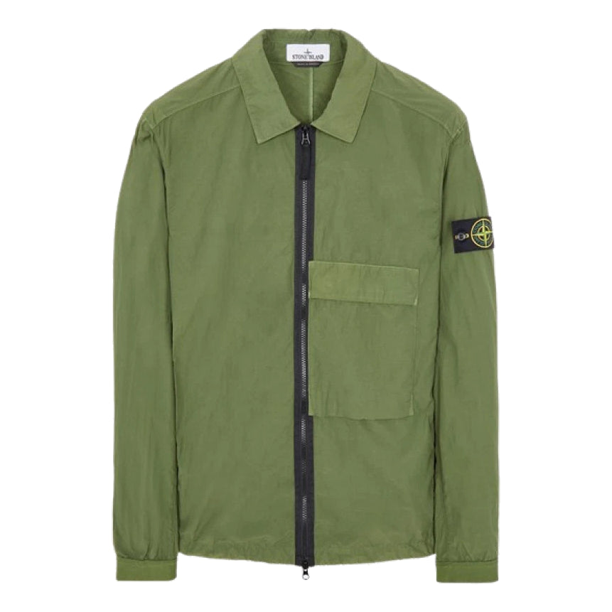 STONE ISLAND Garment Dyed Naslan Light Overshirt 'Green' 771510303-V0058