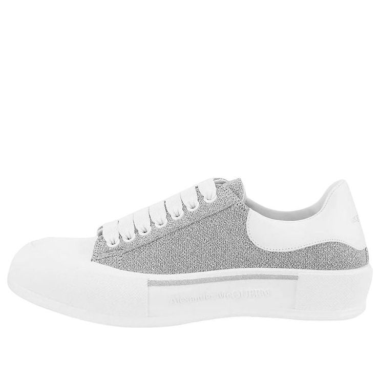 Alexander McQueen Deck Lace-Up Plimsoll Sneakers 'Grey White' 682409W4RU18598