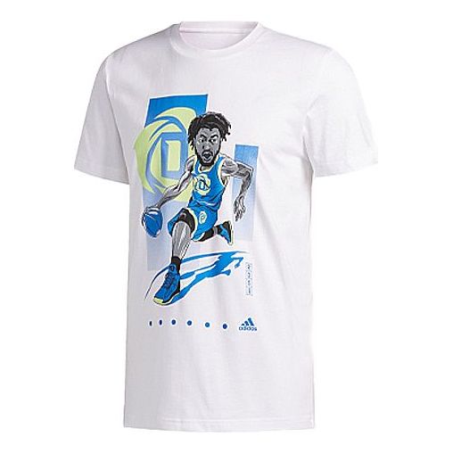 adidas ROSE GU TEE Basketball Sports Short Sleeve White FM4772