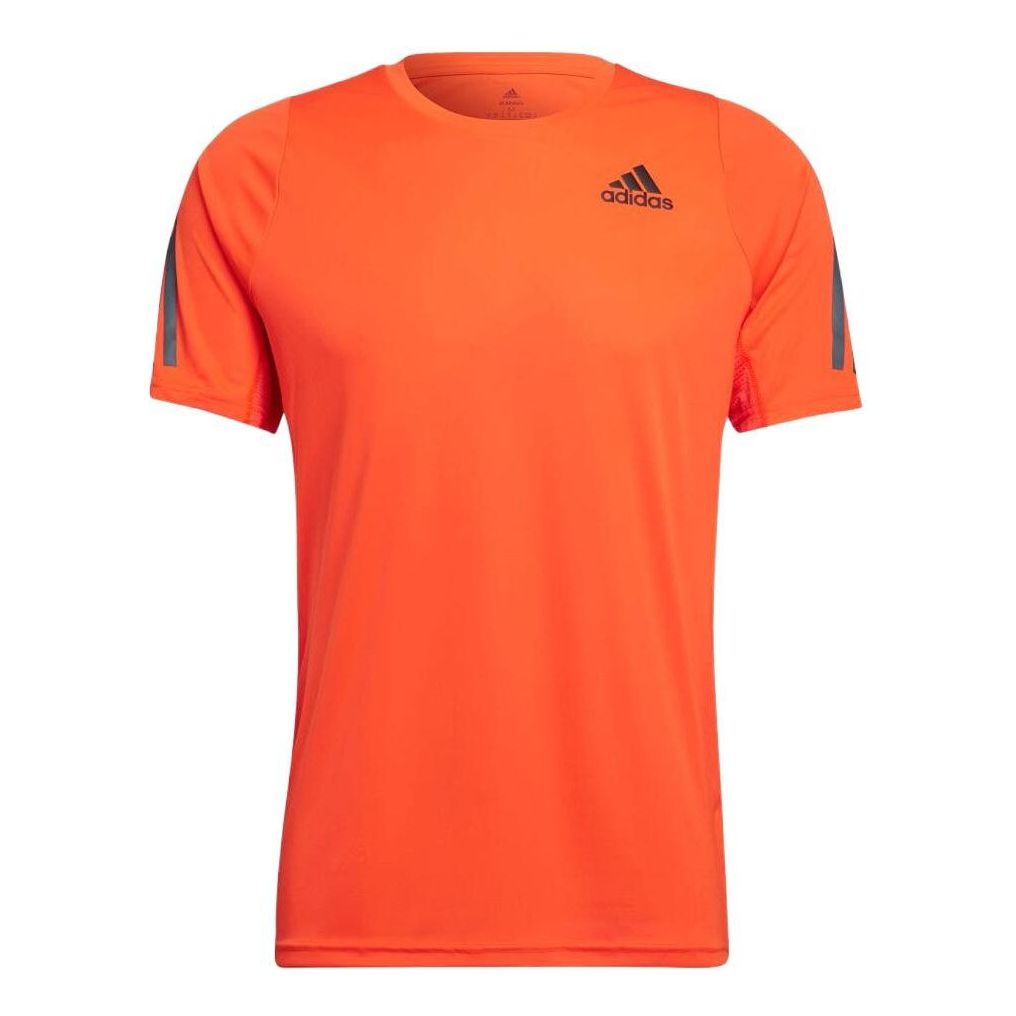 Men's adidas Logo Printing Round Neck Short Sleeve Orange T-Shirt HJ7228