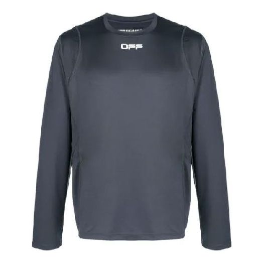 Off-White Logo Round Neck Pullover Long Sleeves Version Gray OMVB007I20JER0020610