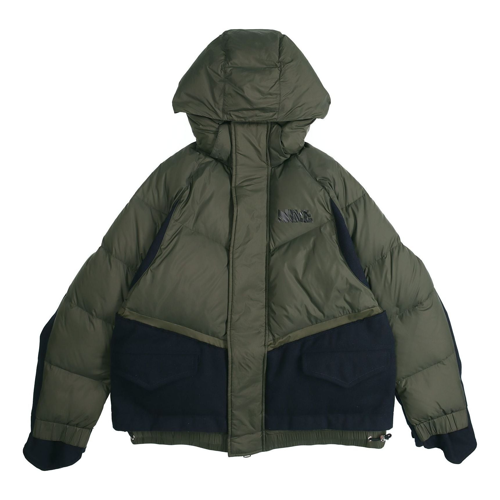 Nike x sacai Sports Loose Splicing hooded down Jacket 'Olive Green' CT3269-355
