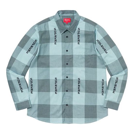 Supreme Logo Plaid Shirt 'Teal Black' SUP-SS20-245