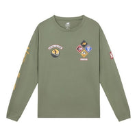 New Balance Men's New Balance Logo Pattern Printing Knit Round Neck Pullover Green MT11610-CEL