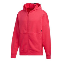 adidas M Mhs Wrd Fzswt Back Printing Fleece Stay Warm Sports Hooded Jacket Pink GE0382