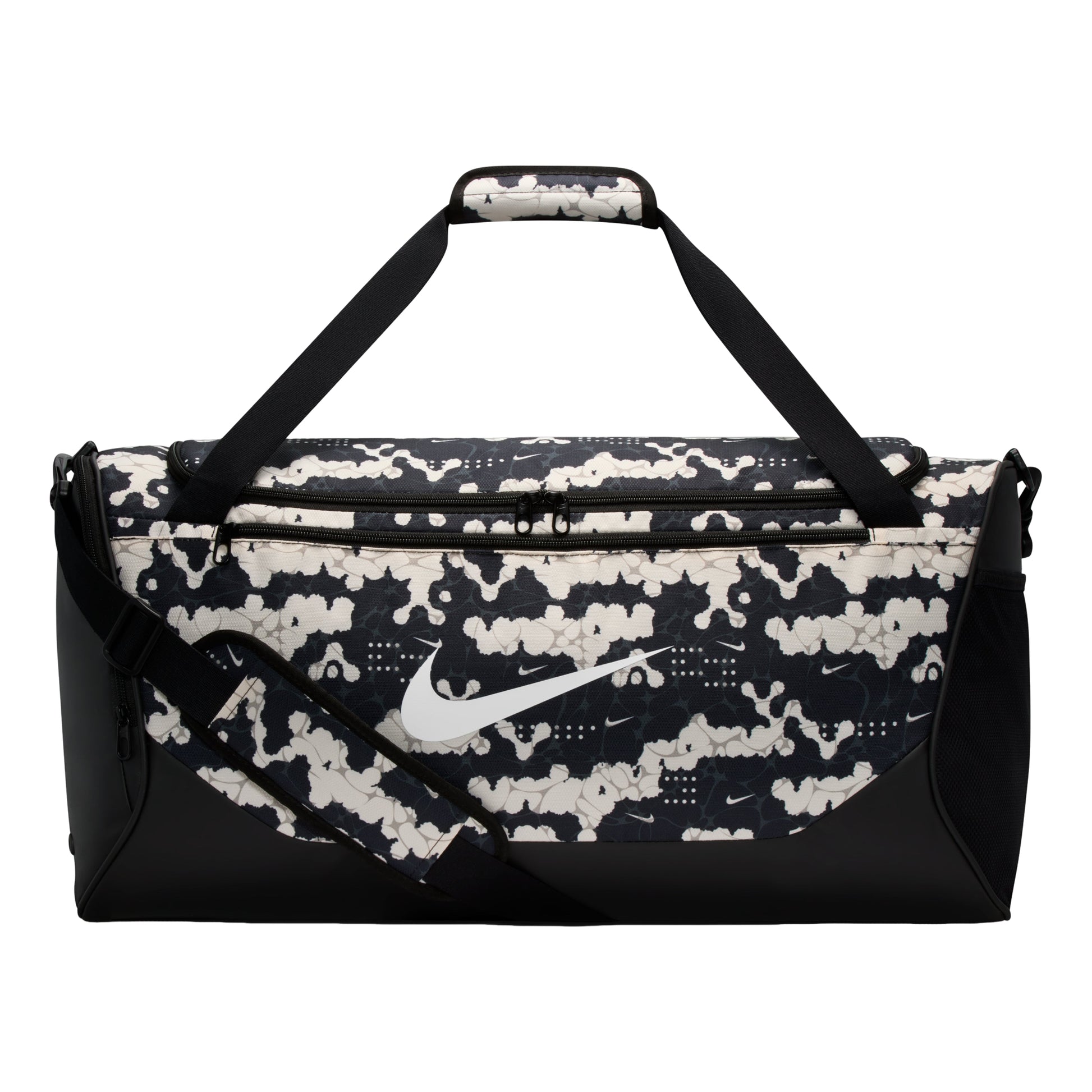 Nike 60L Medium Brasilia Allover Print Training Duffel Bag 'Chalk Black White' IH7849-103