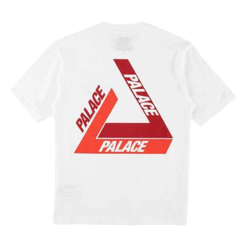 PALACE Tri-Shadow Christmas Limited Orange Red Triangle Logo Round Neck Short Sleeve White T-Shirt P15TS241