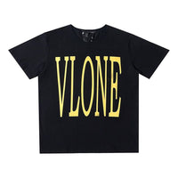 Men's VLONE Yellow Large Logo Short Sleeve Black VL18INNER001