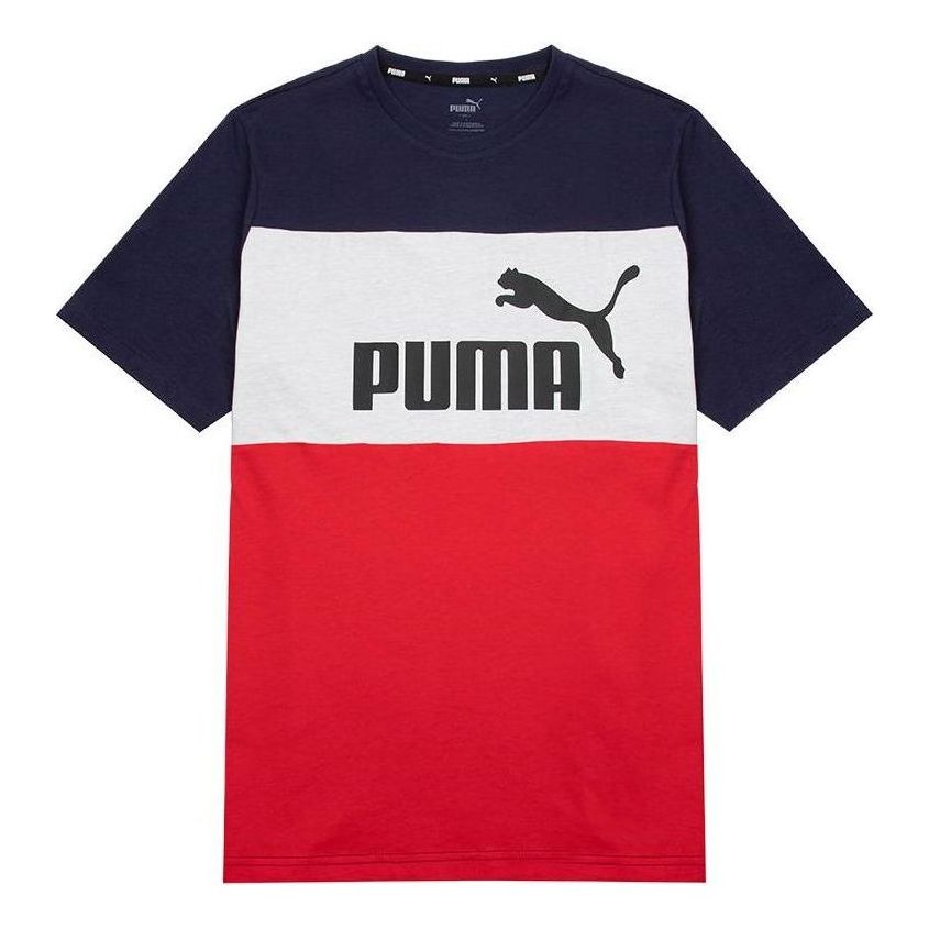 PUMA Essential Colorblock T-Shirts 'Navy' 849604-06