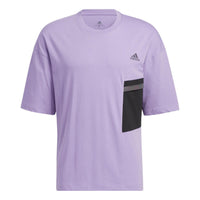 adidas Casual Breathable Sports Splicing Round Neck Short Sleeve Couple Style Purple HE7352