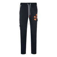 Men's Off-White FW21 Arrow Pattern Printing Sports Pants/Trousers/Joggers Slim Fit Black OMVG016I21FAB0011020