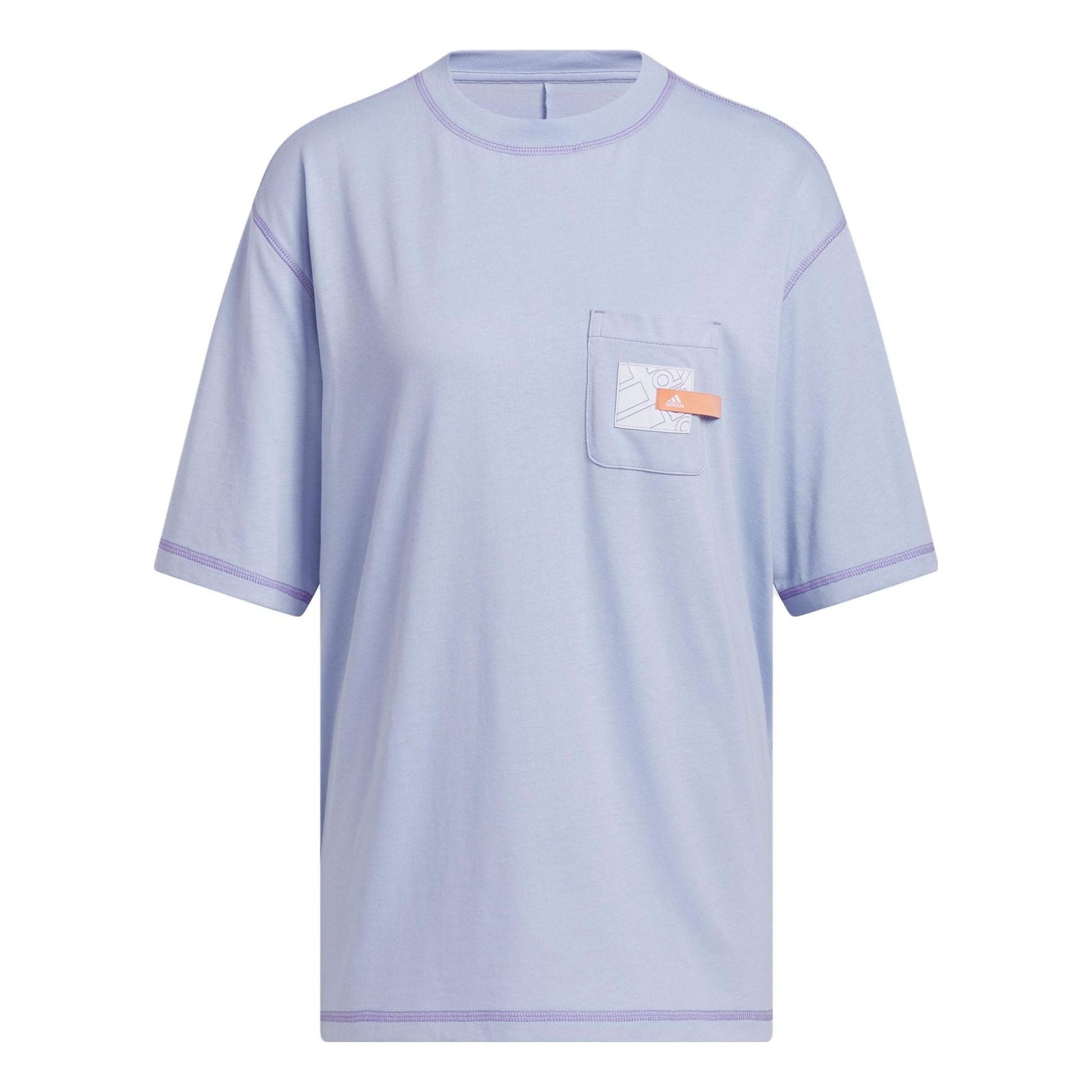 (WMNS) adidas Sport Statement Boyfriend Pocket T-Shirt Asia Sizing 'Blue' IC1633