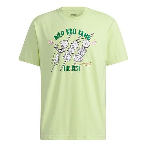 adidas neo Logo Alphabet Printing Round Neck Loose Short Sleeve Yellow H62011