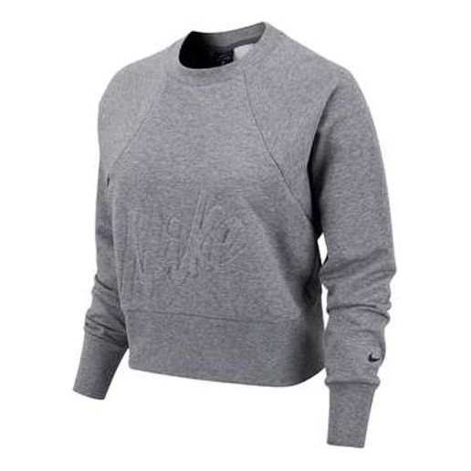 (WMNS) Nike Alphabet Large Logo Knit Pullover Gray CV7249-091