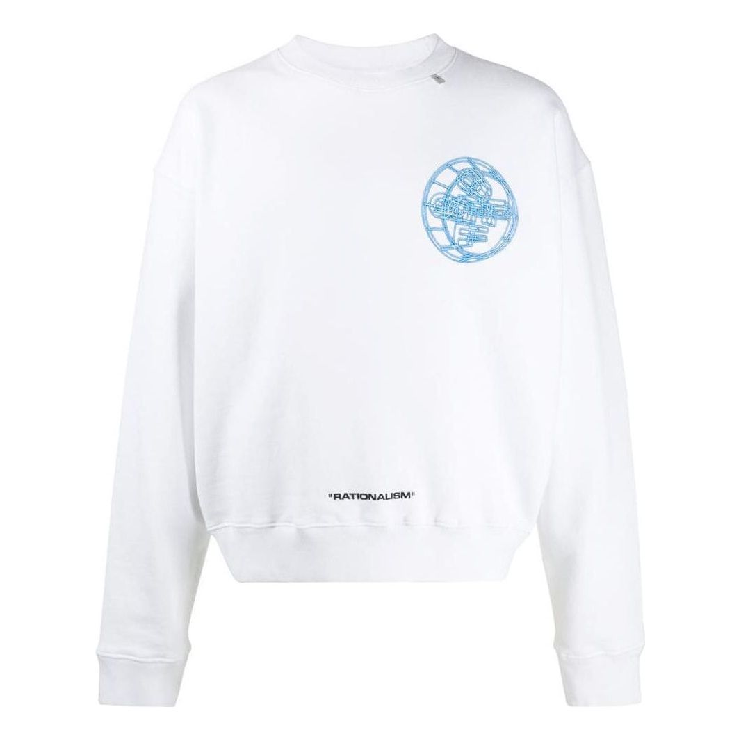 Men's Off-White SS22 Solid Color Logo Printing Round Neck Pullover Version White OMBA035R20E300030188