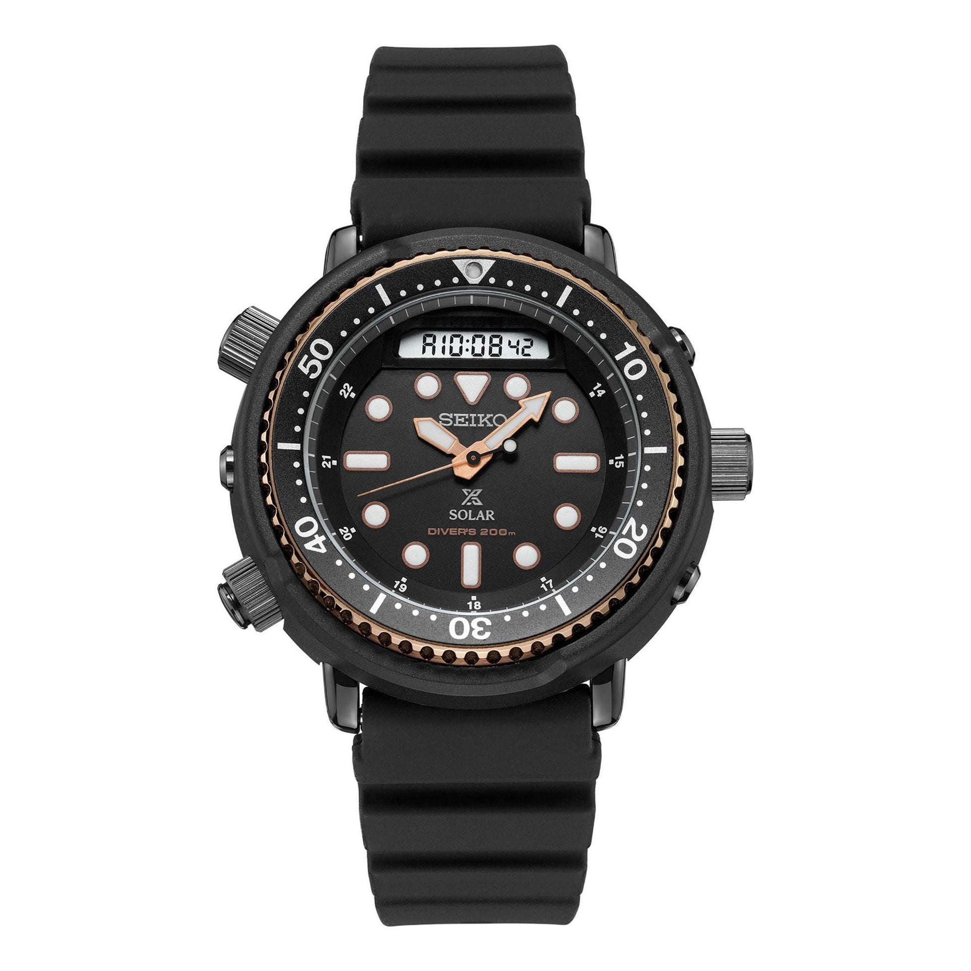 Men's SEIKO Japan Sports Solar Energy Black Gold SNJ028J1