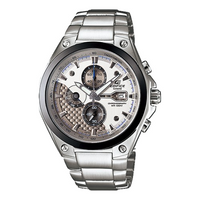Men's CASIO Edifice Series Quartz Movement Stainless Steel Case Silver Dial 100 Meter Waterproof Watch Analog Mens EF-564D-7AV