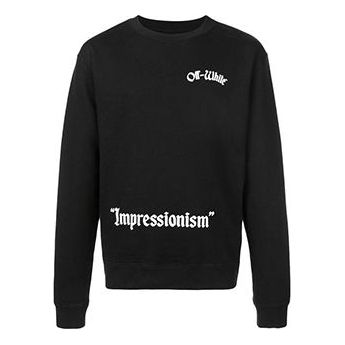 Off-White SS19 Impressionist Virgil Abloh Slim Crewneck Sweater Black OMBA025R19B970251001
