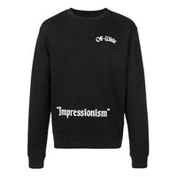 Off-White SS19 Impressionist Virgil Abloh Slim Crewneck Sweater Black OMBA025R19B970251001