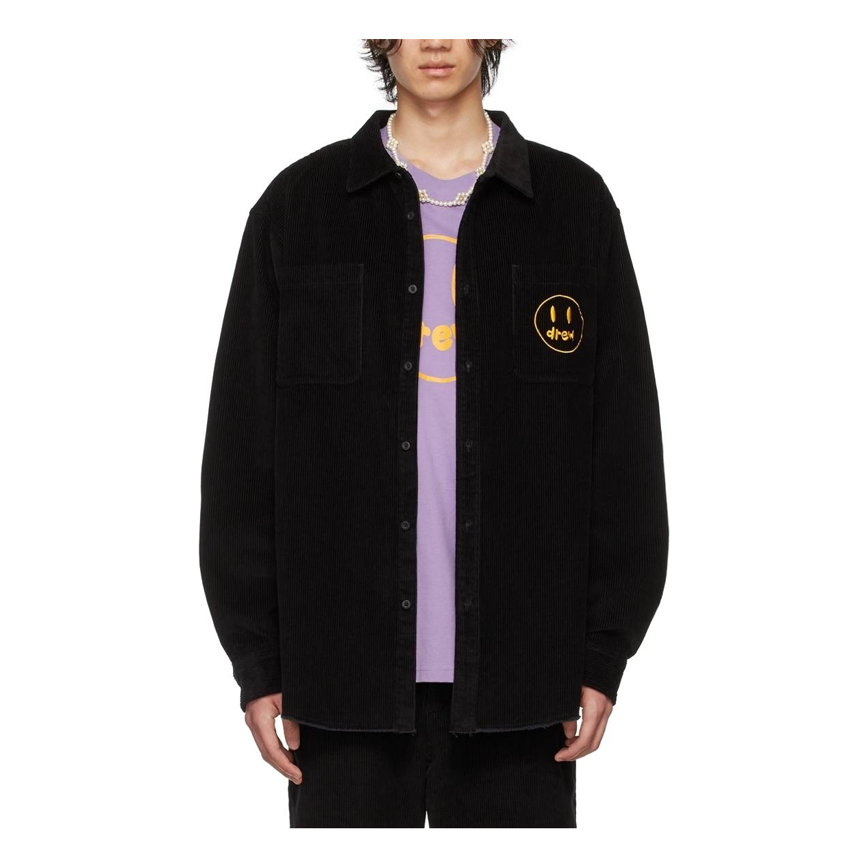 Drew House Embroidered Corduroy Shirt 'Black' DR-SS22-244