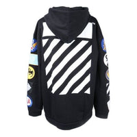Off-White Long-Sleeve Hooded Zip-up Fleece Men Black OMBB009F161920891001