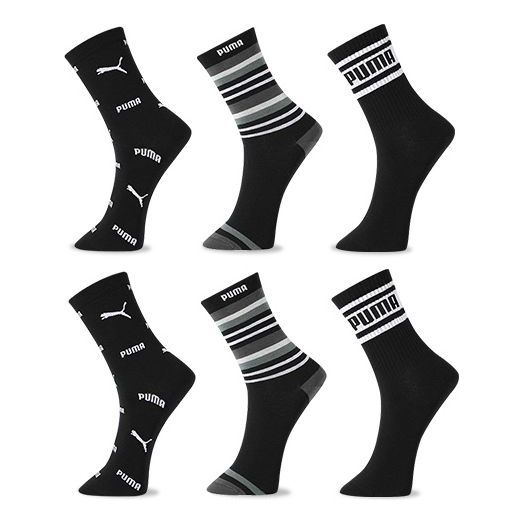 PUMA Casual Long Socks 3 Pack 'Black White' 701206530-001