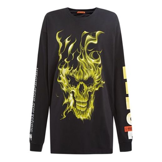 Men's HERON PRESTON Printing Long Sleeves Black HMAB002F196000150488
