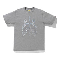 Men's BAPE Reflective Shark Printing Short Sleeve Gray 0ZXTEM110063E