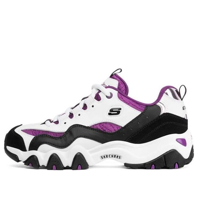 (WMNS) Skechers D'lites 2.0 Sports Shoes White/Purple/Black 88888393-WPR